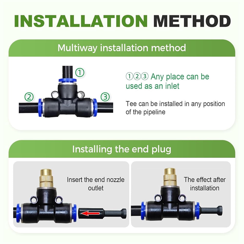 Shopmall 360° Drip Irrigation System 100Ft Adjustable Garden Irrigation Kit with Bending Dropper for Watering System for Garden Plant Lawn Patio, Spray Head Integrated Automatic Watering Set