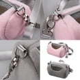thumbnail image 3 of Bolsa de transporte para mascotas pequeña, transpirable, para invierno, cálido, jaulas para ratones, bolso de mano, portátil, de viaje, para Hábitats y jaulas para animales pequeños Rosado Greeniant PT004490-01, 3 of 6