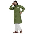 thumbnail image 3 of AtasiMen's Henley Welt PocketLongKurtaSolid Indian Ethnic Wear Clothing ForMen's, 3 of 7