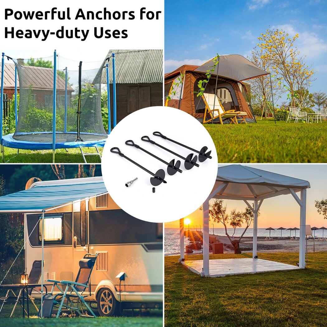 8-Pack Heavy Duty Ground Anchor Pegs – For Poly Tunnel, Tent, Camping, Gazebo, Tarpaulin