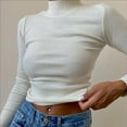 thumbnail image 3 of Blotona Womens Turtleneck Sweaters Casual Essential Solid Color Thumb Hole Long Sleeve Ribbed Knitted Pullover Jumper Tops, 3 of 4