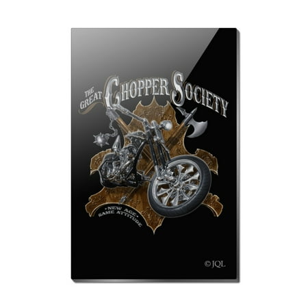 

Great Chopper Society Axe Mace Biker Motorcycle Rectangle Acrylic Fridge Refrigerator Magnet