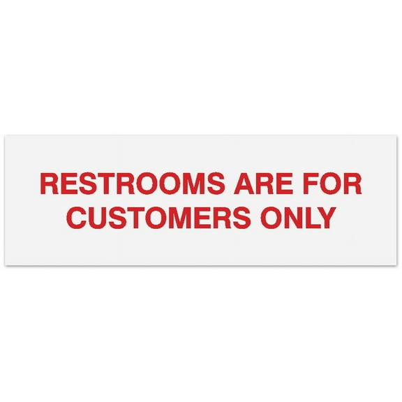 Signs ByLITA Basic Restrooms are for customers only Sign - Laser-Engraved Lettering | Durable ABS Plastic | Vibrant Colors | Powerful Foam Tape (White/Red) - Large