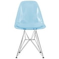 thumbnail image 4 of Cresco Dining Chair in Acrylic with Chrome Eiffel Base and Curved Back Design Lightweight Easy Assembly for Modern Home, Kitchen, Cafes in Transparent Blue, 4 of 7