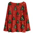 thumbnail image 3 of Girls Loose Long Sleeve Crew Neck Knit Sweater Christmas Tree Graphic For Fall Winter Daily Layering Wear, 3 of 4