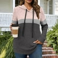 thumbnail image 2 of Plus Size Sweatshirts for Womens Pullover Fashion Oversized Warm Knit Pullover Sweater Long Sleeved Hooded Cedar Top, 2 of 5