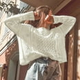 thumbnail image 5 of Herrnalise Women's Knitted Crop Tops Women Fashion Solid Color Hollowing Out Sexy Long Sleeves Sweater Tops Pullover Jumper Sweaters, 5 of 9