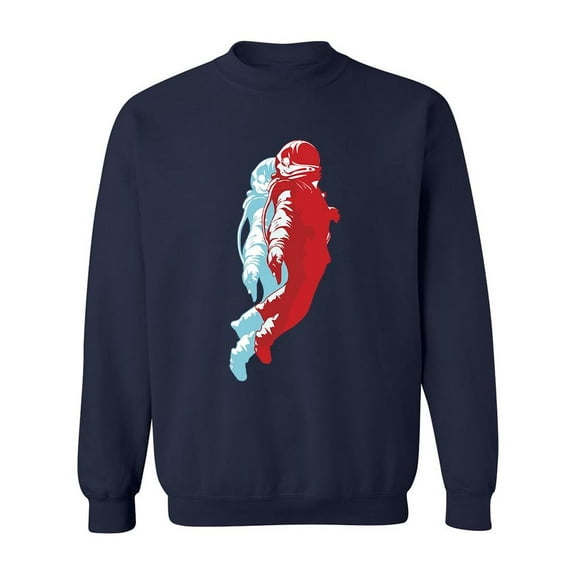Cool Floating Astronaut Design Sweatshirt Men -Image by Shutterstock, Male Medium