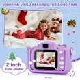 thumbnail image 3 of PayUSD Kids Camera for Girls Boys 1080HD Selfie Digital Cameras 64GB Video Toddler Unicorn Toys Christmas Birthday Gift Age 3-10, Purple, 3 of 10