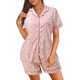 thumbnail image 3 of Gibobby Pijamas mujer invierno Conjunto de pijamas estampados para mujer, ropa de dormir, lencería Sexy, pantalones cortos, ropa de dormir de manga corta(D,M), 3 of 5