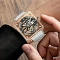 thumbnail image 3 of AESOP Real Flying Tourbillon Skeleton Mechanical Hand Wind Wrist Watch Men Sapphire Crystal Diamond Business Dress Hollow Dial Clock Man Super Luminous Transparent Case Rubber Band, 3 of 4