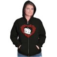 thumbnail image 5 of Betty Boop Heart Wink Blowing Kisses Zip Hoodie Sweatshirt Women Brisco Brands S, 5 of 6