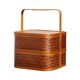 thumbnail image 1 of Caja de almuerzo de bambú de estilo chino Caja de almacenamiento Cuadrada Diseño de doble capa Natural Pequeña, 1 of 9