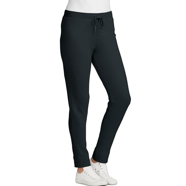 Hanes - Hanes Womens French Terry Jogger Pants, L, Black - Walmart.com - Walmart.com