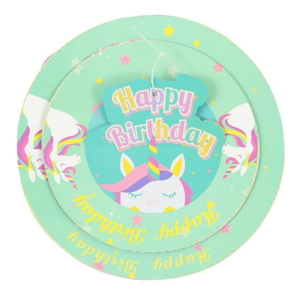 Supvox Green Unicorn Pattern Pulling Line Pinata Decorative Party Game Prop