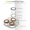 thumbnail image 3 of Southwit for iPhone 14 Pro and iPhone 14 Pro Max Camera Lens Protector Metal Plus Tempered Glass Screen Camera Cover for iPhone 14 Pro 6.1"/ iPhone 14 Pro Max Gold, 3 of 5