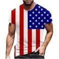 thumbnail image 2 of Snoarin T-Shirts pour Hommes Mode Manches Courtes Col Rond Imprimé T-Shirt Décontracté Blouse 4 Juillet Chemises pour Hommes en Solde, 2 of 5