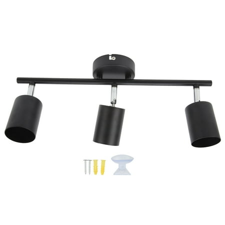 

Flash Sale LED Track Light Kit 3 Heads 15.9in Arm 90 Degrees Rotatable Matte Black 3 Light Track Lighting Kit for GU10 Bulb 85265V