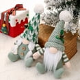 thumbnail image 3 of Dserfhy Christmas Gnome Doll Decoration Handmade Plush Green Swedish Tomte Figurine Holiday Elf Dwarf Ornaments for Home Tiered Tray Tabletop Decor, 3 of 8