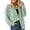 Aqua Green, variant on Women's Button Down Shirt Waffle Knit Tops Long Sleeve Dressy Casual Loose Fit Shirt with Pocket