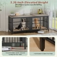 thumbnail image 2 of 80" Dog Crate Furniture,  Heavy Duty Double-Door Dog Indoor Kennel End Table for Decoration & Large Dogs, Gray, 2 of 8