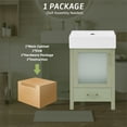 thumbnail image 5 of ENSHUI 20-Inch Green Bathroom Vanity with Ceramic Sink and Compact Storage, 5 of 13