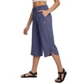 thumbnail image 2 of Women's Capri Pants Wide Leg Plus Size UPF50+ Lightweight Quick Dry Pants Casual Loose Hiking Walking Capris, XL, 2 of 5
