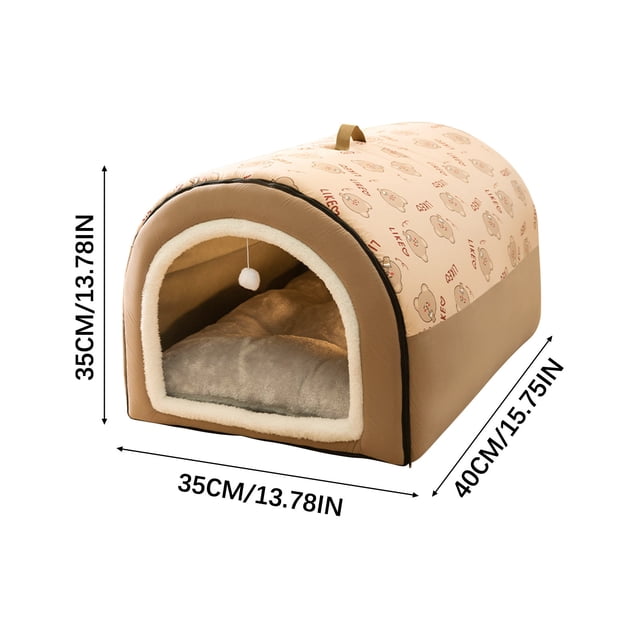 Premium Indoor Pet Bed House for Small Dogs & Cats featuring Removable Washable Cover & Secure Non-Slip Mat