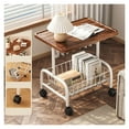 thumbnail image 1 of Coffee Table Cart with 360° Wheels and Storage, 2 Tier Movable Wood Small End Tables, 1 of 6