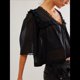 thumbnail image 5 of Camisa Peplum Transparente Y2K para Mujer, Blusa Babydoll de Corta con Botones y Ribete de Encaje y Volantes. Negro XL, 5 of 9