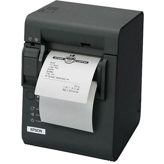Restored Epson TM-L90 Plus Linerless Thermal Label & Receipt Printer 203dpi, Serial Interface, 40 mm Spacer, Dark Gray (C31C412A7991) (Refurbished)
