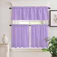 thumbnail image 6 of Minimalist Solid Color Curtain Valances Set Pure Lavender Purple Simple Kitchen Curtains 36&nbsp;inch Length Rod Pocket Valance and Tiers 3 Piece Set Small Bedroom Bathroom Laundry Decor, 6 of 9