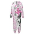thumbnail image 5 of Kuromi And My Melody Hooded Union Suit Pajama Soft Comfy PJs Sleepwear, 5 of 7