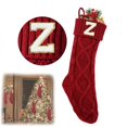 thumbnail image 2 of Red Christmas Stockings with Initials(Letters A-Z)for Christmas Decorations,Xmas Hanging Ornaments with Golden Snowflakes,Personalized Family Holiday Decor & Gift Storage - Z, 2 of 8