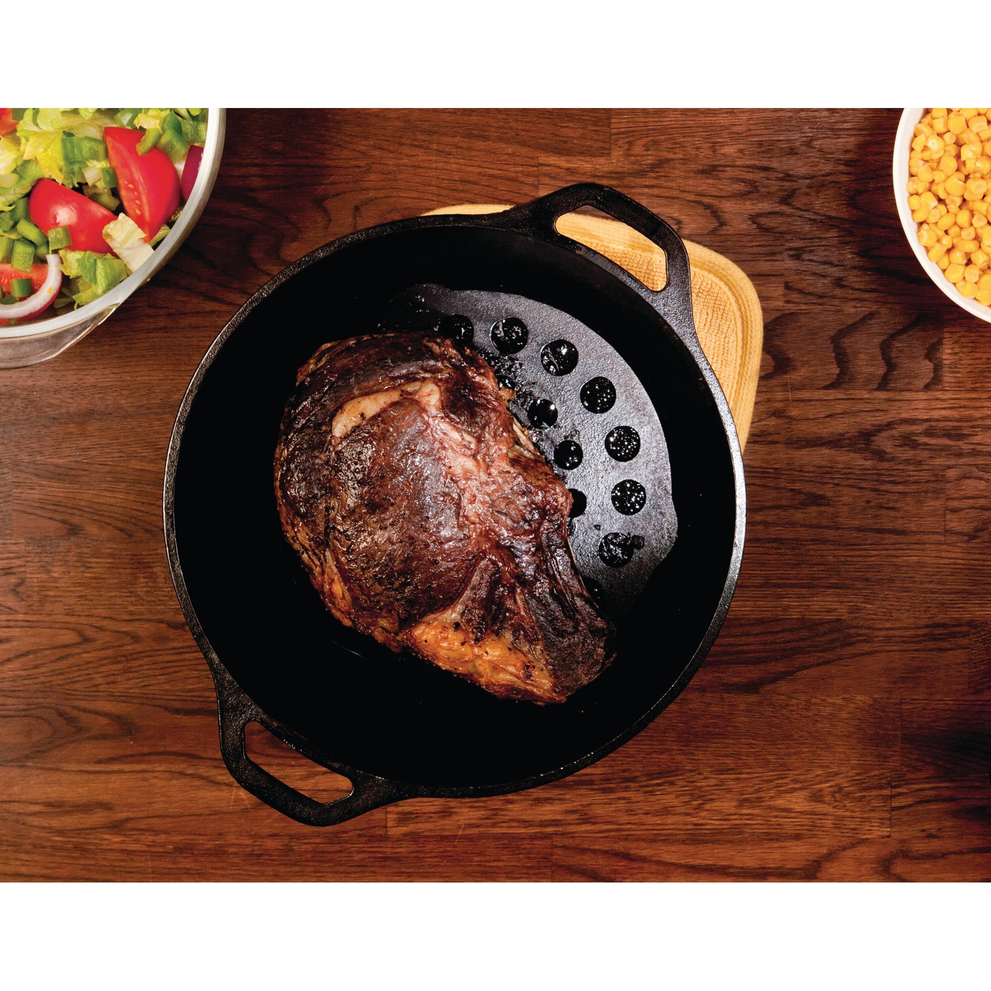 Lodge Cast Iron Deep Camp Dutch Oven, Pre-Seasoned, 5-Quart & L8DOT3 Cast  Iron Meat Rack/Trivet, Pre-Seasoned, 8-inch