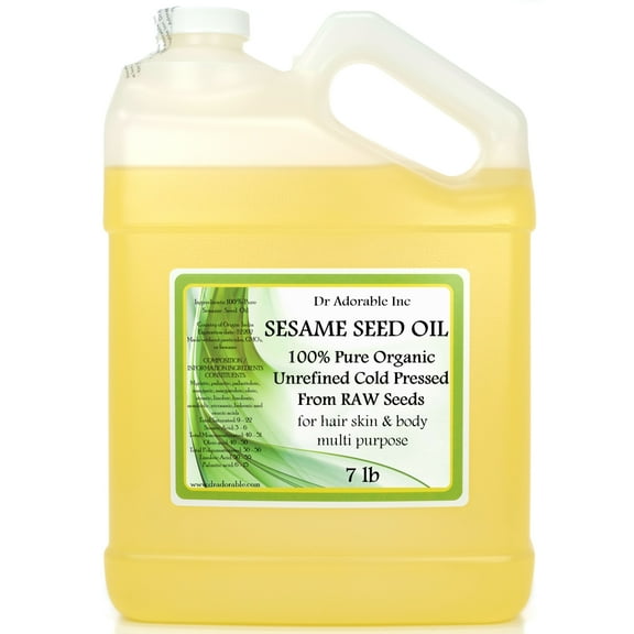 Dr Adorable - 7 lb - Sesame Seed Oil from RAW Seed - 100% Pure Unrefined Organic Cold Pressed