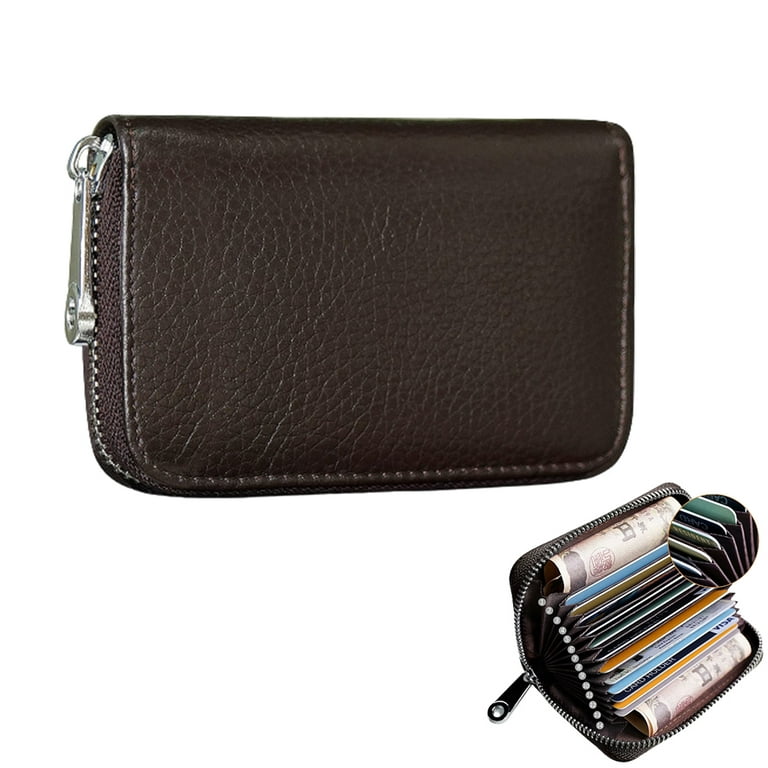 Men Short Wallet Zipper Purse Bag with Credit ID Card Pocket
