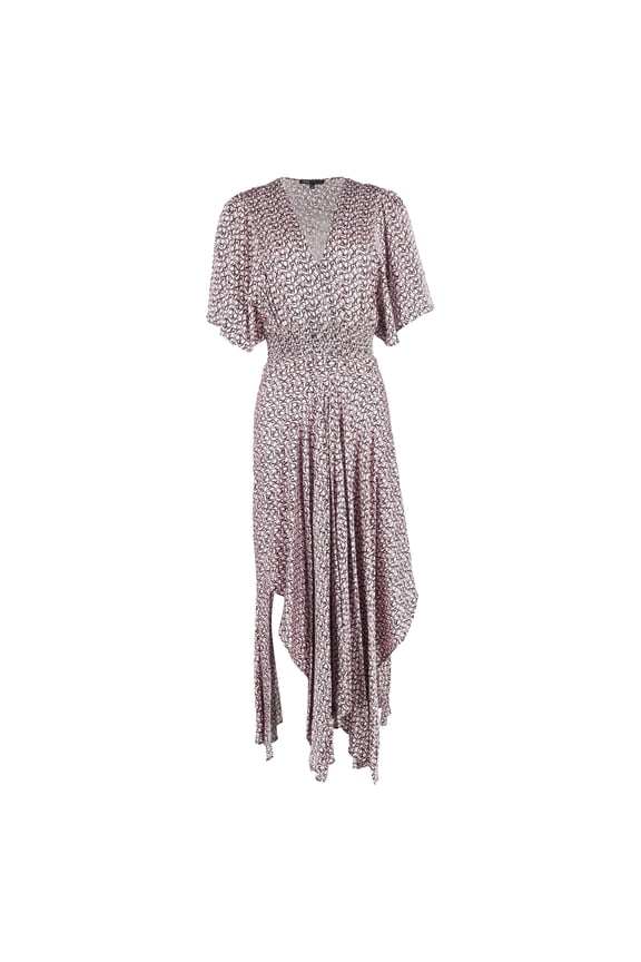 Pre-Owned Maje Geometric-Print Maxi Dress in Multicolor Viscose