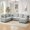 Grey-6 Seats, variant on HICOMILA Modular Sectional Sofa with Chaise Lounge, U Shaped Sofa Set 5 Seats Fabric Couch for Living Room, Black