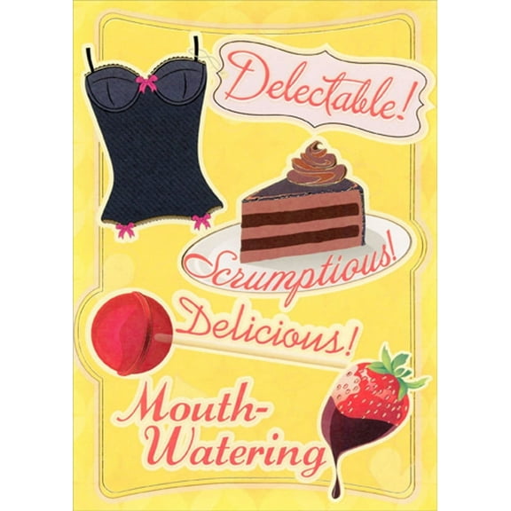 Designer Greetings Delectable, Scrumptious Funny / Humorous Birthday Card for Wife
