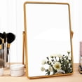 thumbnail image 4 of MasteelfCA Creative Makeup Mirror Creative Wood Table Mirror Bedroom Mirror Light Yellow, 4 of 7
