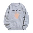 thumbnail image 1 of Wyzesi Ensembles de Sweatshirts de Maternité pour Femmes Imprimé Partiel de la Saint-Valentin Jogging Décontracté Col Rond Manches Longues Couple Sweatshirts Ensembles pour Femmes Sweatshirts Noirs Femmes Plus, 1 of 3