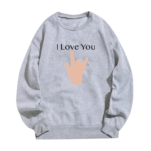 Wyzesi Ensembles de Sweatshirts de Maternité pour Femmes Imprimé Partiel de la Saint-Valentin Jogging Décontracté Col Rond Manches Longues Couple Sweatshirts Ensembles pour Femmes Sweatshirts Noirs Femmes Plus