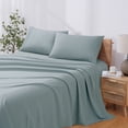 thumbnail image 2 of Modern Threads 4-Piece Solid Ocean Blue Microfiber Bed Sheet Set, California King, 2 of 12
