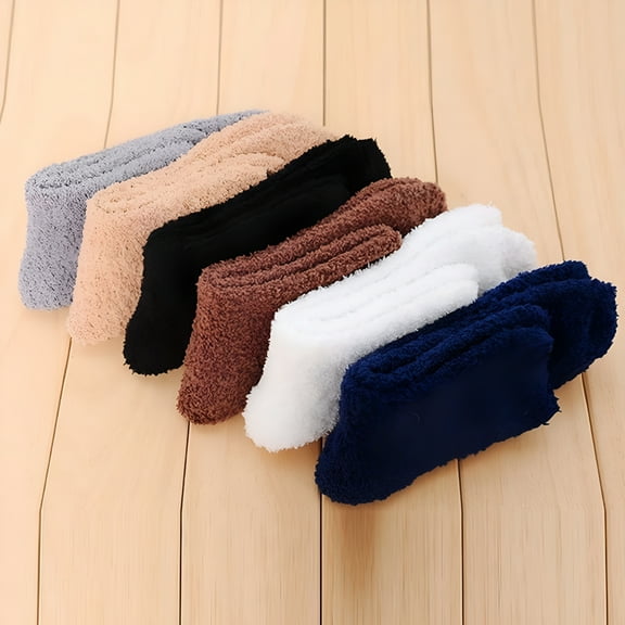 TELOLY 2 Pairs Fuzzy Socks for Men, Warm Soft Fluffy Socks Thick Cozy Plush Sock Winter Men Socks