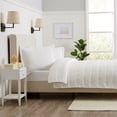 thumbnail image 3 of Great Bay Home Textured Spandex Solid Reversible Quilt Set With Shams  (Full / Queen, White), 3 of 6