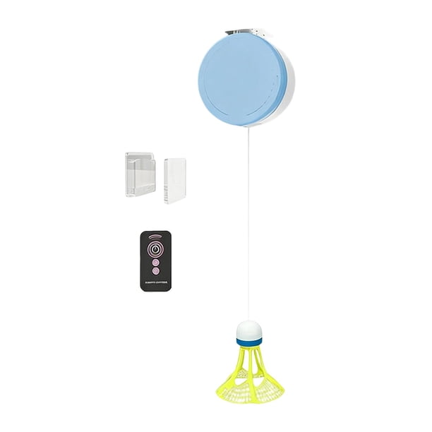 Entrenador de rebote de bádminton ajustable, ejercicio de estiramiento automático para oficina en interiores Azul
