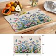thumbnail image 6 of Blue Spring Floral Placemats Set of 4 Pink Flowers Butterfly Rustic Place Mats Indoor Wipeable Table Mats Washable Cloth Dining Table Placemats for Kitchen Holiday Party Home Decor 13x19 Inch, 6 of 9