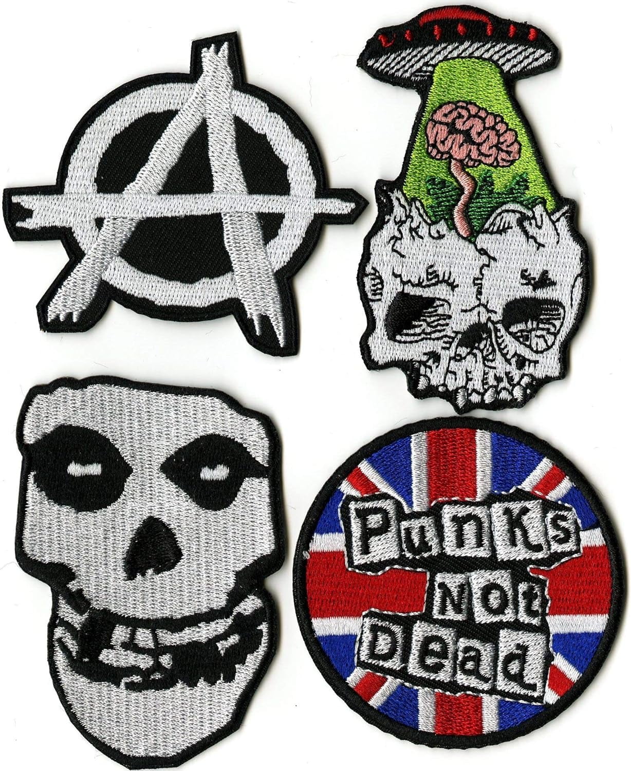 Anarchy & Skulls: Punk Rock Legends 14pc Patch Set Dead Kennedys, Misfits, AFI & More - Iron-On Collection by Nixon Thread Co.