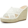 thumbnail image 1 of BLISSFUL STEP Women's Espadrille Platform Slide Wedge Sandals, 1 of 6